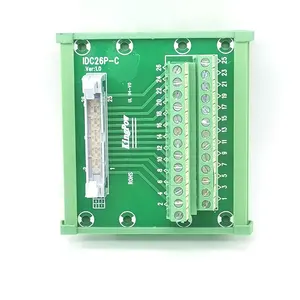 DC2-26P Pin Soket Konektor Blok Terminal Breakout Papan Adaptor Konverter Splitter DIN Rail Mount Model IDC26P dengan Pemegang Dasar