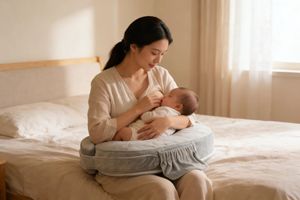 Coussin d'allaitement ergonomique – Soutien de couchage pour l'allaitement, support dorsal en mousse amovible et lavable, côtés ajustables pour la santé de la maman - Product Image 6
