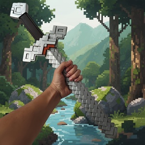 Épée en mousse PU de 23,62 pouces, légère <span class=keywords><strong>et</strong></span> sûre, style jeu de rôle, pour affichage, inspirée des jeux de blocs, pour la vente en gros - Product Image 1