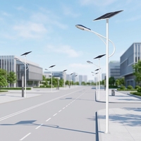 Lampadaire solaire intégré 3m-12m, lampadaire solaire LED extérieur, poteau avec poteau galvanisé