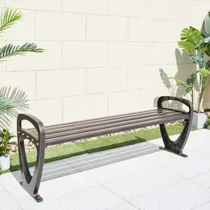 Outdoor cast aluminum bench Metal park bench A park bench without a back park bencn