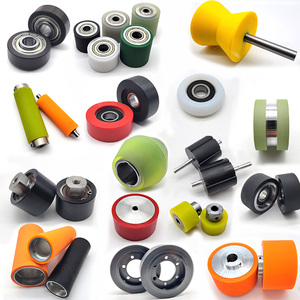 Rouleaux en polyuréthane résistants à l'usure personnalisés Rouleaux non motorisés revêtus de caoutchouc Ligne de convoyeur Roues à double roulement à billes à noyau en fer - Product Image 6