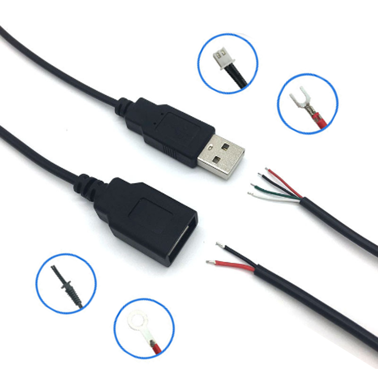 usb A to SR XH2.54 PH2.0 YH1.25 SM black