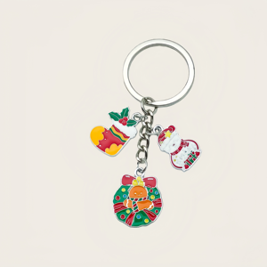 Portachiavi Serie Natalizia Cartoon Carino con Babbo Natale e Albero, Regalo di Capodanno per Amici e Famiglia - Product Image 4