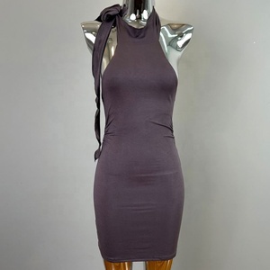 Nuovo Abito Aderente Sexy con Scollo all'Americana e Lacci in Pizzo, Stile Coreano - Product Image 6
