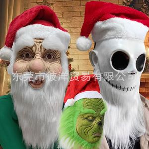 Masque de monstre vert, coiffe Grinch en émulsion, style amusant, masques de fête - Product Image 3