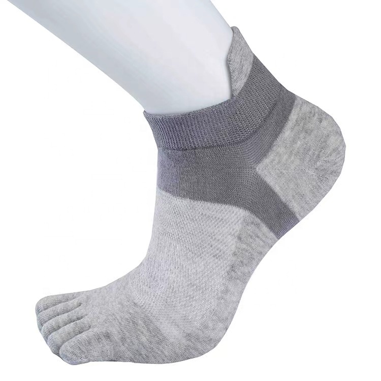 Men premium sports five finger socks cotton toe separator socks leisure breathable ankle solid colour sports toe socks