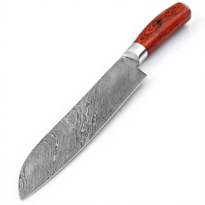 Handmade Kitchen Santoku Chef <b>Knife</b> <b>Set</b> High Quality Folded Damascus Steel Blade with <b>Sharp</b> Edge Modern Design Pakka Wood Handle - Product Image 1
