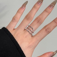 Bague Dylam au design minimaliste, bijoux fins de haute qualité en argent S925, à plusieurs couches, avec ressort oscillant, zircon cubique 5A, pour un usage quotidien
