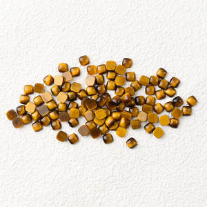 Batu Permata Mata Harimau Berkualitas Tinggi Grosir Bentuk Cushion Cabochon Kuning Datar Ukuran dan Bentuk Dapat Disesuaikan - Product Image 3