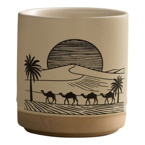 Tazza in Ceramica Stile Vintage Mediorientale 200ml, Motivo Cammello Retrò, Bicchiere Portatile per Caffè e Acqua, per Casa e Ufficio - Product Image 6