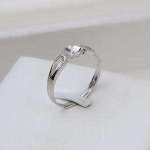 Bague pour femme en argent 925, design bouche ouverte, réglable, plateau vide pour bijoux en perles DIY, 40 semi-finis pour perles en vrac - Product Image 4