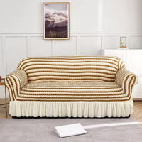 Housse de canapé moderne extensible en polyester 100% - Double couleur - Amovible - Lavable - Antidérapante - Universelle - Salon