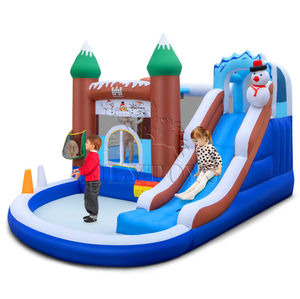 Château plein d'entrain sautant gonflable de bonhomme de neige d'arbre de Noël de nouveau style avec la glissière - Product Image 6