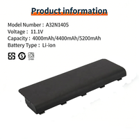Batterie d'ordinateur portable A32N1405 pour ASUS N551 N551JX N551JM, ROG G551 G551J G551JK G551JW G551V G771 G771JM GL551 Batterie d'ordinateur portable