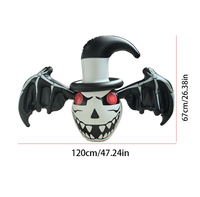 Chauve-souris gonflable d'Halloween, chauve-souris violette gonflable Led décoration extérieure éclairée grande décoration de cour de fête pour la pelouse effrayante à la maison