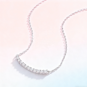 Vente directe d'usine, collier en diamant complet de style bureau féminin, bijoux fins, test de diamant réussi, forme de barre souriante, pour un usage quotidien - Product Image 3