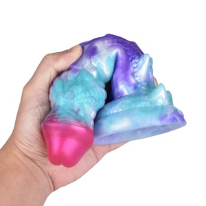 New Arrival Colorful Liquid Silicone Raptor Reverse Scale <b>Dildo</b> for Men Women with Anal Plug Adult Sex Toy - Product Image 6