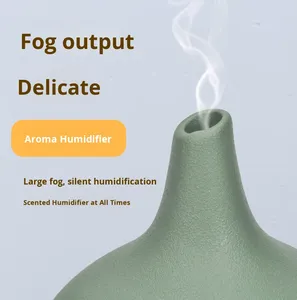 Humidificador de escritorio de aromaterapia inteligente, dispensador de fragancia automático de medusas de llama de cerámica para dormitorio, humidistato para el hogar - Product Image 1