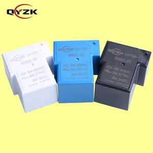 QYZK-mini relé de potencia para electrodomésticos, cargador negro 30A 250VAC, 5 pies, 6 pines, bobina DC 5v, T90
