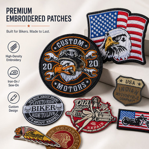 Set de Parches Retro para Motociclistas, Estilo Clásico 2020, Live to Ride America Highway 99, Bordados para <span class=keywords><strong>Coser</strong></span> - Product Image 3