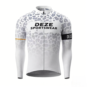 Maillot de cyclisme à manches longues pour hommes et femmes, personnalisé avec logo imprimé, en polyester, respirant et à séchage rapide, pour les événements de course sur route et les activités de plein air. - Product Image 2