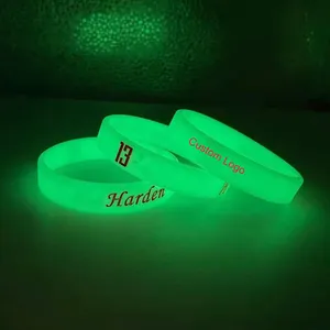 Customized Personalized Activity Wristband Creative Rubber Silicone Luminous Silicone Wristband With Logo