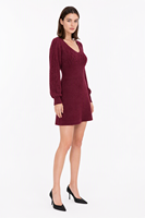 Benutzerdefiniertes LOGO Damen Strickkleid Gestricktes Langarm V-Ausschnitt Crop-Top Einfarbig Lässige Mode Winter Acryl OEM & ODM Fabrik