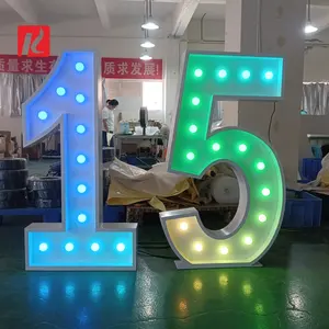 Professionele Fabricage Op Maat Gemaakte Led Partytent Nummers Vrijstaande Grote Led Lamp Letter 3ft 4ft Gigantische Led Nummers Voor Party-Evenement