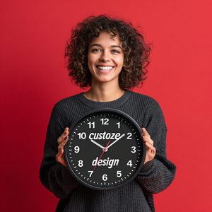 Horloge murale à collage personnalisée avec impression de logo, cadeau souvenir silencieux et sans tic-tac pour les réunions de famille ou les événements spéciaux - Product Image 1