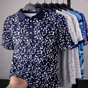 Polo de Punto Sublimado Antiarrugas para Hombre, con Logotipo Personalizado, Ligero, de Secado Rápido, Ropa de Golf para Equipos - Product Image 1