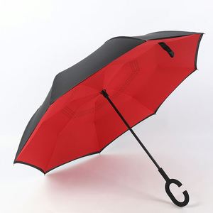 Nouveaux produits à succès : Parapluie inversé à double couche avec poignée en C et impressions de logo, personnalisable en stock - Product Image 5