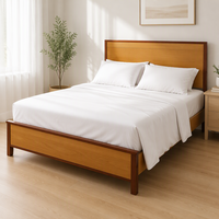 Parure de lit 3 pièces en coton égyptien 450TC, tissage satiné, certifiée OEKO-TEX, unie, rafraîchissante et respirante, comprenant une housse de couette et un drap-housse