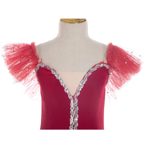 LILACDANCE JM646 Vestido <span class=keywords><strong>de</strong></span> Ballet Profesional Romántico con Tutú Largo <span class=keywords><strong>de</strong></span> Tul para Niñas, <span class=keywords><strong>Disfraz</strong></span> <span class=keywords><strong>de</strong></span> Bailarina con Estampado Luminoso - Product Image 6