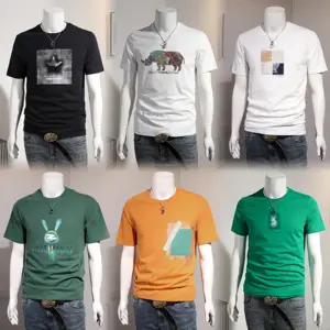Низкая цена, оптовая продажа, американская Ретро Европейская футболка, мужская хлопковая Мужская футболка с короткими рукавами, Топ