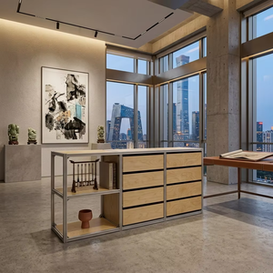 Présentoir de mode <span class=keywords><strong>pour</strong></span> showroom de vêtements, armoire de rangement design, vitrine professionnelle en profilé aluminium <span class=keywords><strong>pour</strong></span> <span class=keywords><strong>studio</strong></span> d'art - Product Image 4