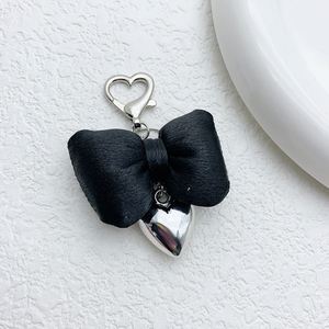 Y2K Bow & Heart <b>Keychain</b> Silver Metal Keyring for Bag - Product Image 4