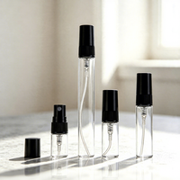 Flacon pulvérisateur de parfum miniature en verre en gros 2ml 3ml 5ml 10ml, atomiseur vide rechargeable, flacon de voyage portable avec pompe pulvérisatrice noire
