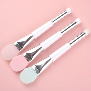 Custom Logo Double <b>Head</b> Facial Mask Brush Face Nose Wash <b>Fan</b> Brush for Skincare Makeup - Product Image 4