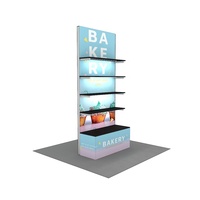 Présentoir modulaire de sol pour exposition, en alliage d'aluminium rétroéclairé par LED, pour étagères réglables – Idéal pour salons professionnels
