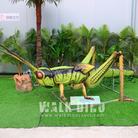 Zoo-Park-Ausstattung Insektenmodell Große Tierstatuen Outdoor-Stahl-Skulptur eines Heuschrecken für Einkaufszentren und Schulen