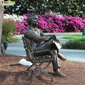 YOUFINE High Quality Famous Figure Customized Life Size Bronze Albert Einstein Sculpture Man On Bench - Product Image 6