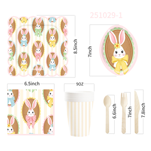DAMAI New Customized Design <b>Easter</b> Theme Disposable <b>Easter</b> Egg Shape Dessert Dinner Paper Plates <b>Cups</b> Napkin Tableware Set - Product Image 5