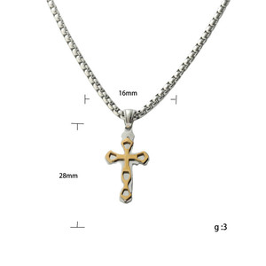 Men's Stainless Steel <b>Cross</b> Pendant Necklace Geometric Design Punk Retro Style 120206 - Product Image 5