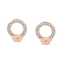 Boucles d'oreilles clous mini-chaînes en laiton Gemnel plaqué or 18 carats et rhodium avec zircone cubique pour femme
