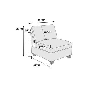 DB 1pc gris Chenille tissu canapé sans bras extensible modulaire sans bras chaise coussin siège pour bureau à domicile et meubles de salon - Product Image 3