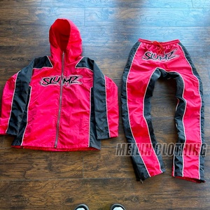 Custom Nylon <b>Zip</b> <b>up</b> <b>Jackets</b> Lightweight Wind Breaker Windbreaker Set Two Piece Jogging Nylon Windbreaker Tracksuit Set - Product Image 4