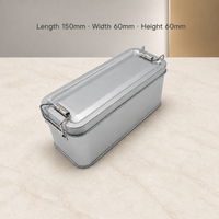 Boîte rectangulaire en fer blanc avec boucle de fermeture, revêtement de qualité alimentaire, 150x60x60mm, conteneur à bonbons