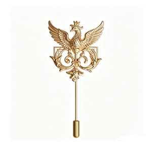 Pin Metálico de Latón Chapado en Oro con Diseño de Fénix, Forma Irregular, Artículo Coleccionable con Temática Animal, Artesanía Fundida - Product Image 1