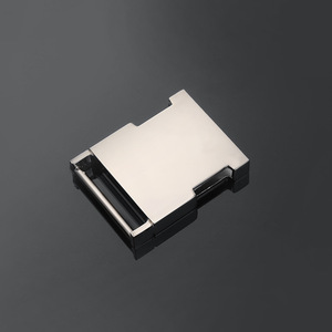 Hebilla de cinturón metálica ajustable, de aleación de zinc plateada, deslizante y duradera para cinturones - Product Image 1